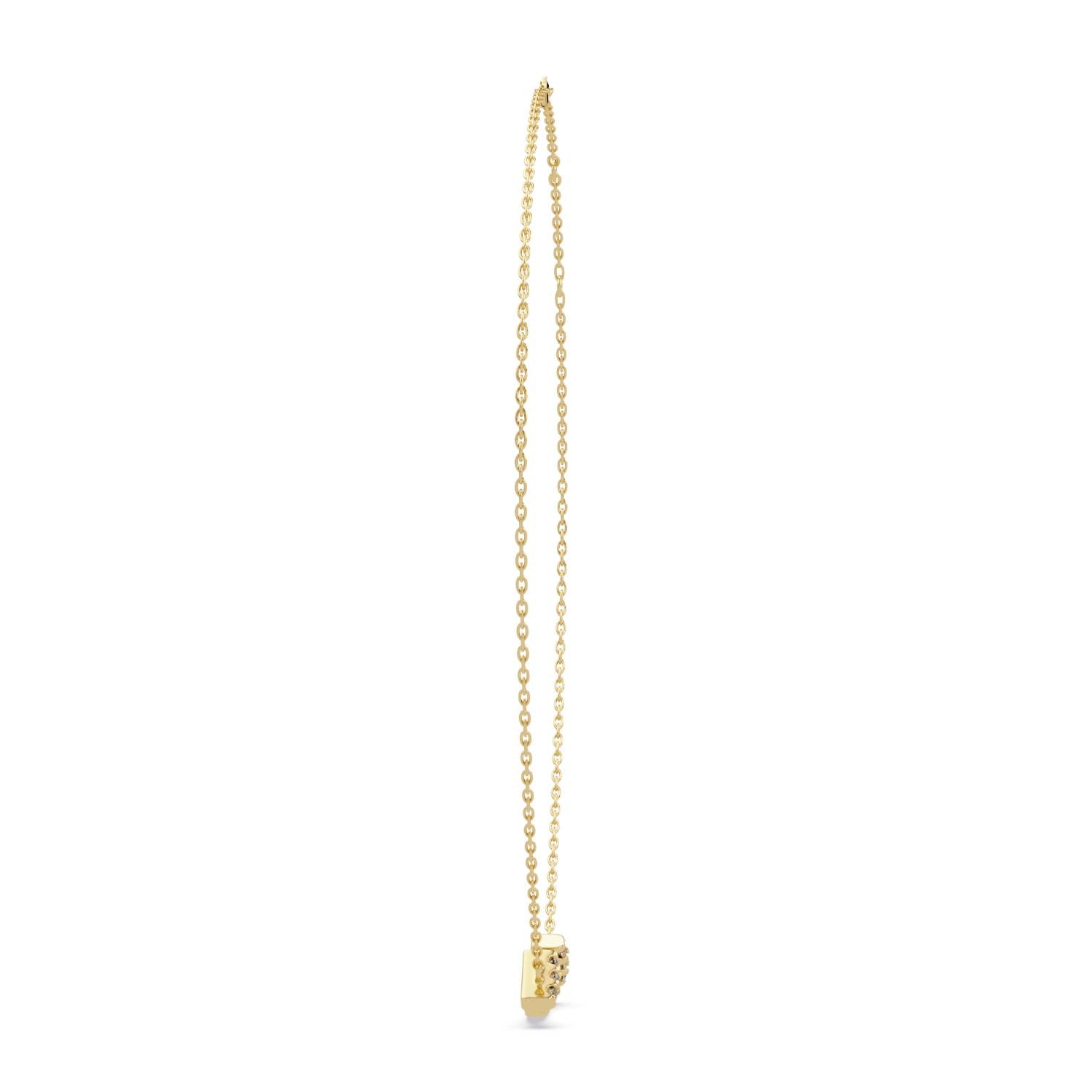 0.47 Ct Lab Grown Diamond Minimalist Smile Bar Necklace- Sterling Silver