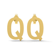 Load image into Gallery viewer, Initial &quot;Q&quot; Monogram Stud Earring – Sterling Silver
