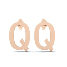 Load image into Gallery viewer, Initial &quot;Q&quot; Monogram Stud Earring – Sterling Silver
