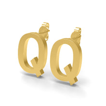 Load image into Gallery viewer, Initial &quot;Q&quot; Monogram Stud Earring – Sterling Silver
