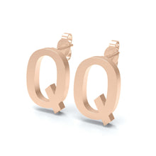Load image into Gallery viewer, Initial &quot;Q&quot; Monogram Stud Earring – Sterling Silver
