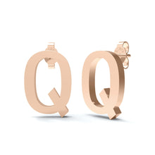Load image into Gallery viewer, Initial &quot;Q&quot; Monogram Stud Earring – Sterling Silver
