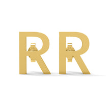 Load image into Gallery viewer, Initial &quot;R&quot; Monogram Stud Earring – Sterling Silver
