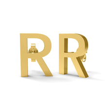 Load image into Gallery viewer, Initial &quot;R&quot; Monogram Stud Earring – Sterling Silver
