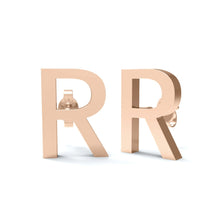Load image into Gallery viewer, Initial &quot;R&quot; Monogram Stud Earring – Sterling Silver
