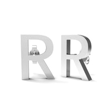 Load image into Gallery viewer, Initial &quot;R&quot; Monogram Stud Earring – Sterling Silver
