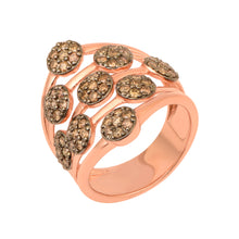 Load image into Gallery viewer, Champagne Diamond Modern Multi-Disc Cluster Ring - Sterling Silver

