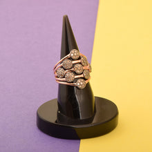 Load image into Gallery viewer, Champagne Diamond Modern Multi-Disc Cluster Ring - Sterling Silver

