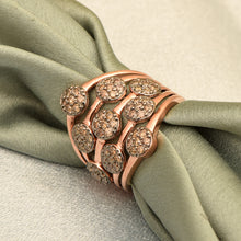 Load image into Gallery viewer, Champagne Diamond Modern Multi-Disc Cluster Ring - Sterling Silver
