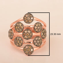 Load image into Gallery viewer, Champagne Diamond Modern Multi-Disc Cluster Ring - Sterling Silver
