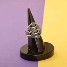 Load image into Gallery viewer, Blue Diamond Modern Multi-Disc Cluster Ring - Sterling Silver
