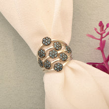 Load image into Gallery viewer, Blue Diamond Modern Multi-Disc Cluster Ring - Sterling Silver
