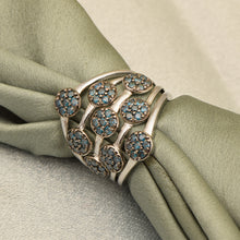 Load image into Gallery viewer, Blue Diamond Modern Multi-Disc Cluster Ring - Sterling Silver
