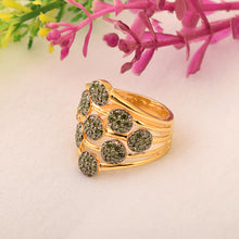 Load image into Gallery viewer, Green Diamond Modern Multi-Disc Cluster Ring - Sterling Silver
