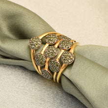 Load image into Gallery viewer, Green Diamond Modern Multi-Disc Cluster Ring - Sterling Silver
