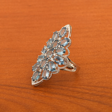 Load image into Gallery viewer, Blue Spinel Cluster Ring - Sterling Silver
