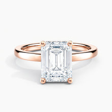 Load image into Gallery viewer, Classic Hidden Halo Emerald Diamond Solitaire Engagement Ring
