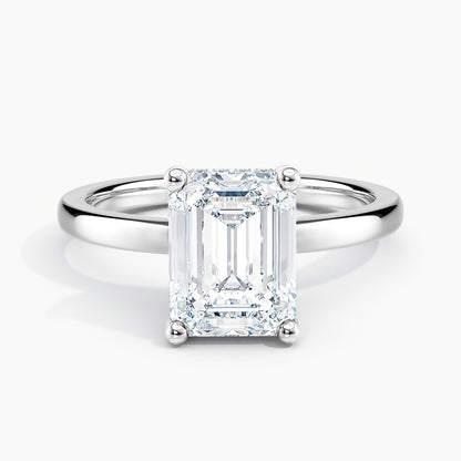 Emerald Cut 2.60 Ct Lab Grown Diamond Solitaire Ring - Sterling Silver