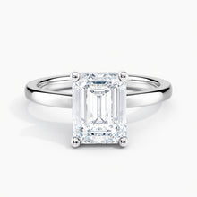 Load image into Gallery viewer, Classic Hidden Halo Emerald Diamond Solitaire Engagement Ring
