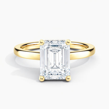 Emerald Cut 2.60 Ct Lab Grown Diamond Solitaire Ring - Sterling Silver