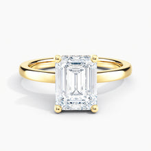 Load image into Gallery viewer, Classic Hidden Halo Emerald Diamond Solitaire Engagement Ring
