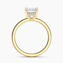 Load image into Gallery viewer, Classic Hidden Halo Emerald Diamond Solitaire Engagement Ring
