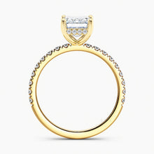 Load image into Gallery viewer, Classic Hidden Halo Emerald Diamond Engagement Ring

