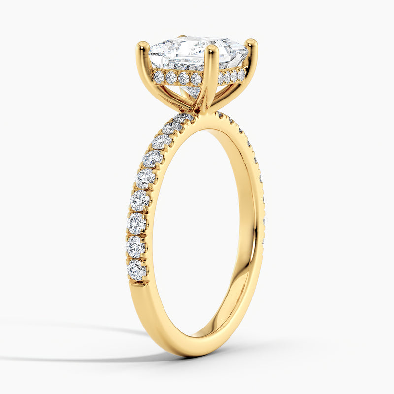 Classic Hidden Halo Princess Diamond Engagement Ring