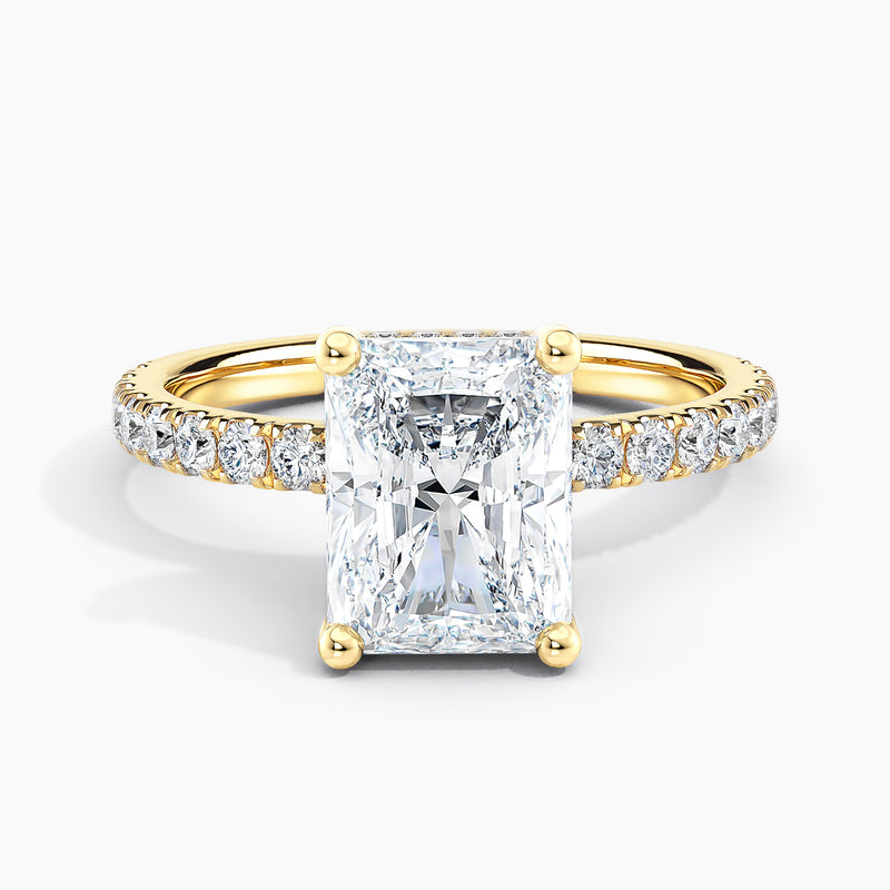 Classic Hidden Halo Radiant Diamond Engagement Ring
