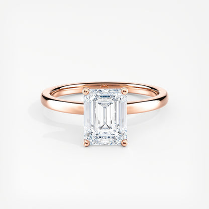 Emerald Cut 2.20 Ct Lab Grown Diamond Solitaire Ring - Sterling Silver