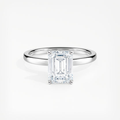 Emerald Cut 2.20 Ct Lab Grown Diamond Solitaire Ring - Sterling Silver