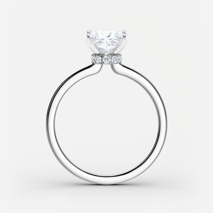Solitaire Princess Cut Lab Grown Diamond Ring - Sterling Silver