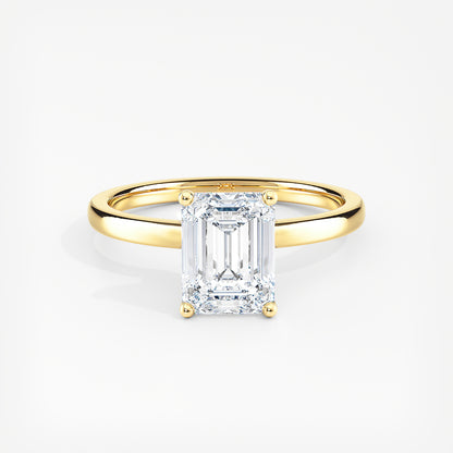 Emerald Cut 2.20 Ct Lab Grown Diamond Solitaire Ring - Sterling Silver