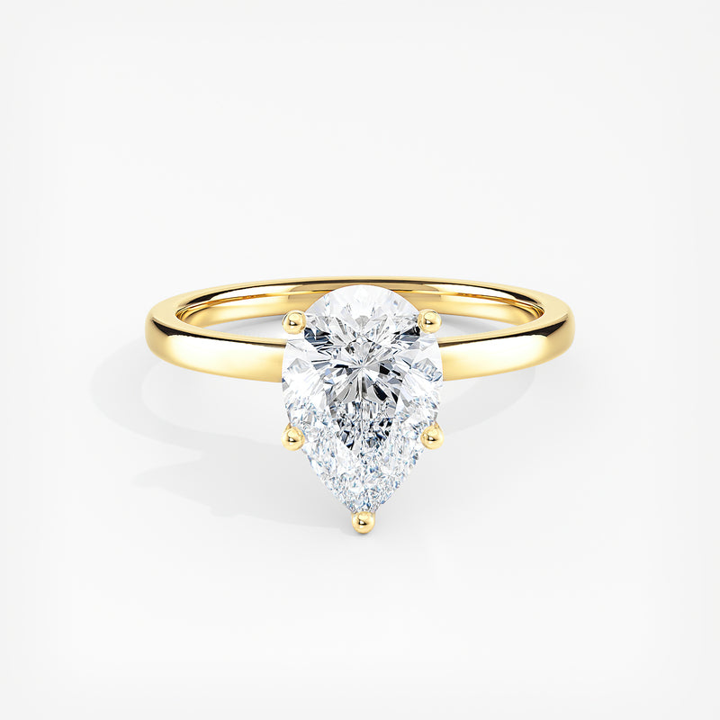Classic Ribbon Halo Pear Diamond Engagement Ring