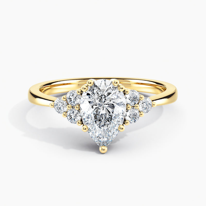Petite Tapered Pear Diamond Embrace Engagement Ring