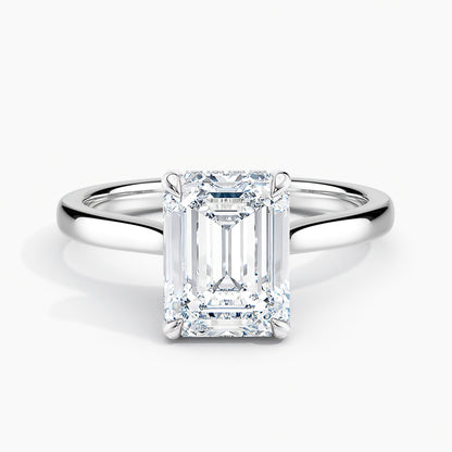 Emerald Cut 2.80 Ct Lab Grown Diamond Solitaire Ring - Sterling Silver