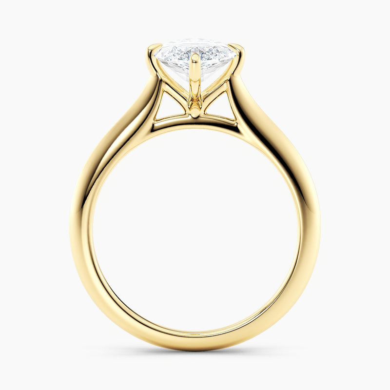 East-West Knife Edge Marquise Diamond Solitaire Engagement Ring