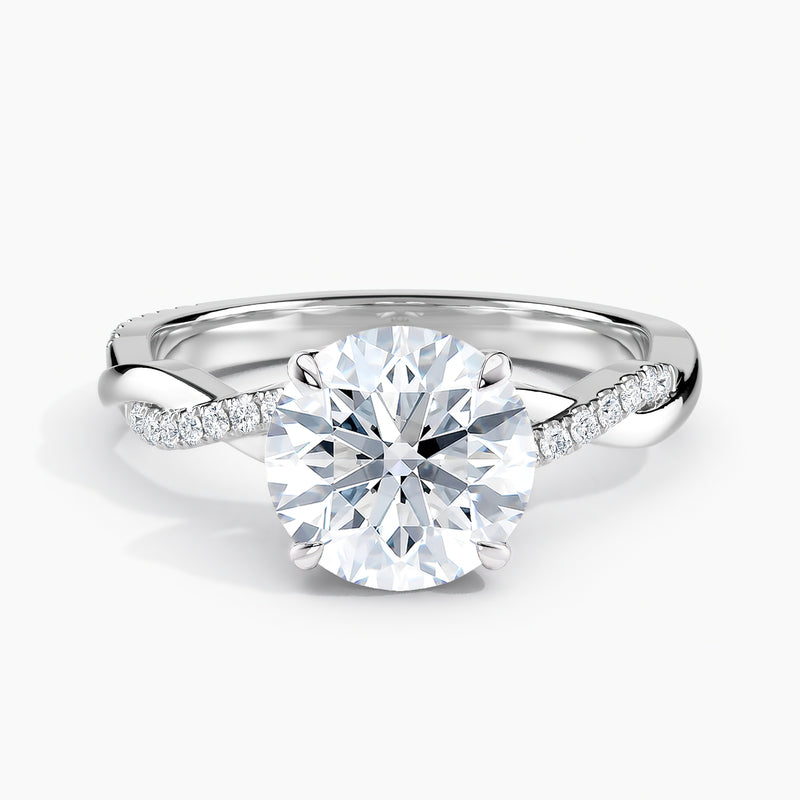 Classic Dainty Round Diamond Twist Engagement Ring