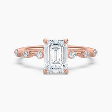 Load image into Gallery viewer, Diamond Station Emerald Cut Hidden Halo Engagement Ring
