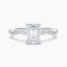 Load image into Gallery viewer, Diamond Station Emerald Cut Hidden Halo Engagement Ring
