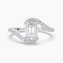Load image into Gallery viewer, Bypass Halo Emerald Diamond Engagement Ring
