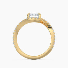 Load image into Gallery viewer, Bypass Halo Emerald Diamond Engagement Ring
