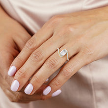 Load image into Gallery viewer, Bypass Halo Emerald Diamond Engagement Ring
