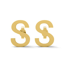 Load image into Gallery viewer, Initial &quot;S&quot; Monogram Stud Earring – Sterling Silver
