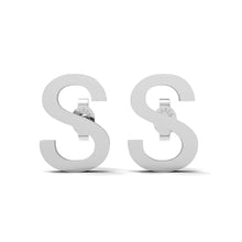 Load image into Gallery viewer, Initial &quot;S&quot; Monogram Stud Earring – Sterling Silver

