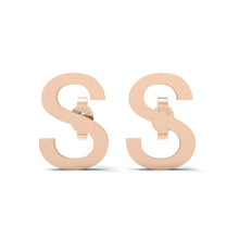 Load image into Gallery viewer, Initial &quot;S&quot; Monogram Stud Earring – Sterling Silver
