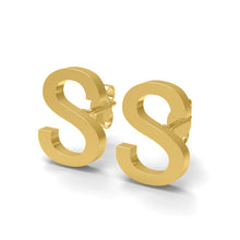Load image into Gallery viewer, Initial &quot;S&quot; Monogram Stud Earring – Sterling Silver
