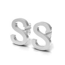 Load image into Gallery viewer, Initial &quot;S&quot; Monogram Stud Earring – Sterling Silver
