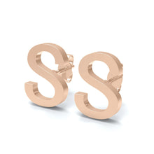 Load image into Gallery viewer, Initial &quot;S&quot; Monogram Stud Earring – Sterling Silver
