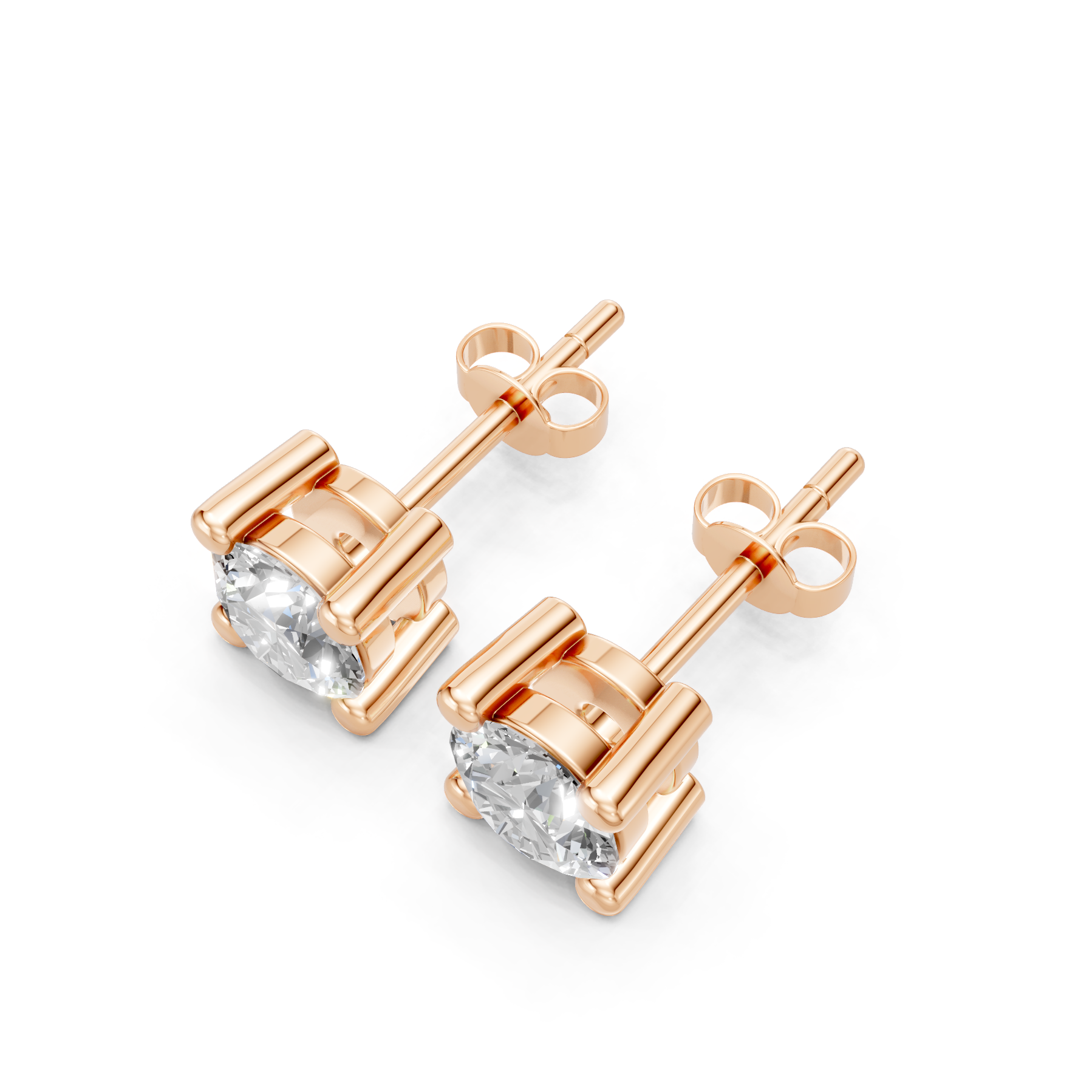 Lab Grown Diamond 1.00 CTW Solitaire Stud Earrings-925 Sterling Silver